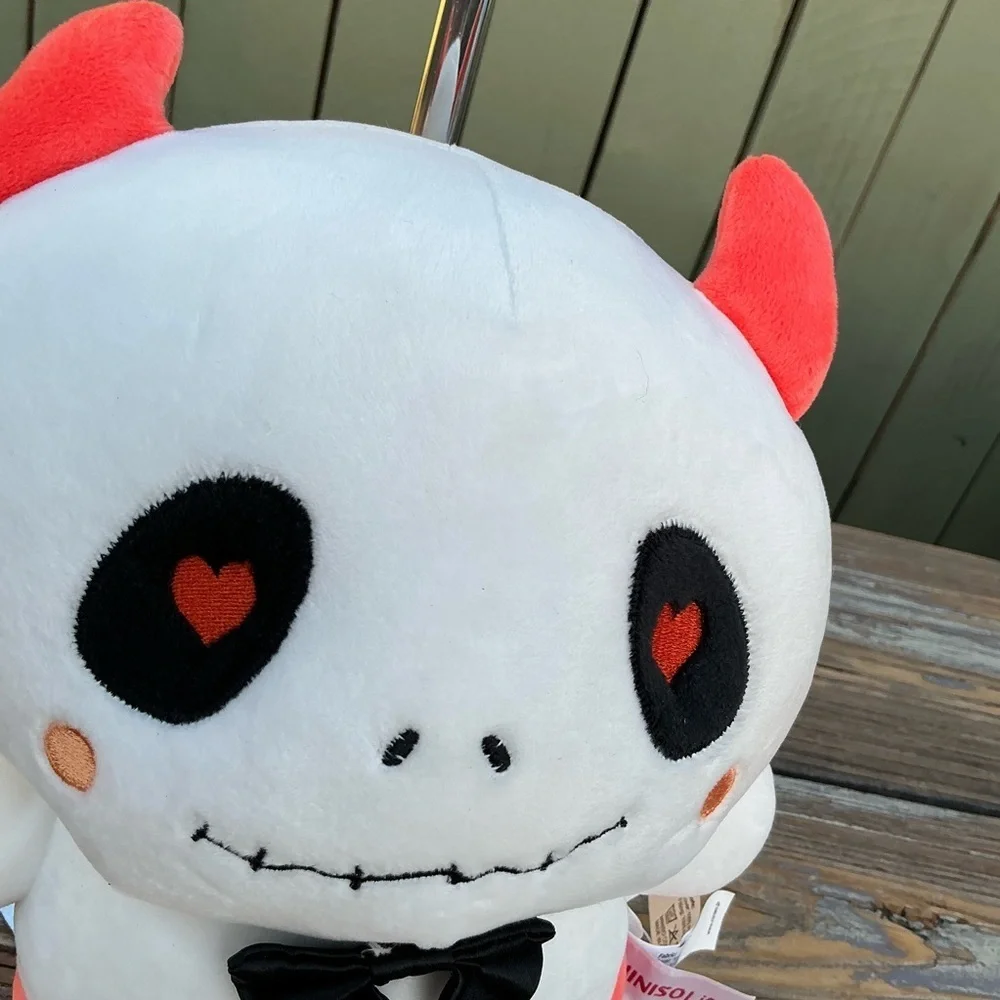 Cute Skeleton Plush with Red Accents